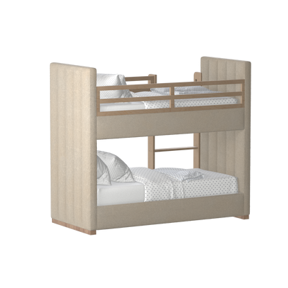 Paolo Bunk Bed with Soft Upholstery and Beechwood Accents