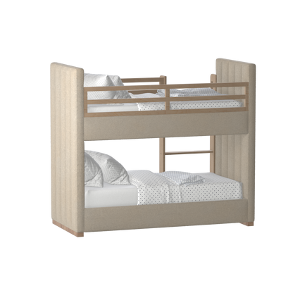 Paolo Bunk Bed with Soft Upholstery and Beechwood Accents