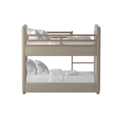 Paolo Bunk Bed with Soft Upholstery and Beechwood Accents