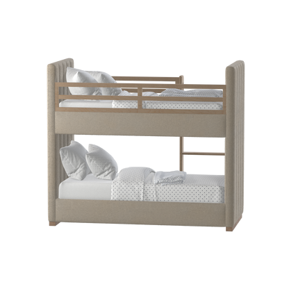 Paolo Bunk Bed with Soft Upholstery and Beechwood Accents