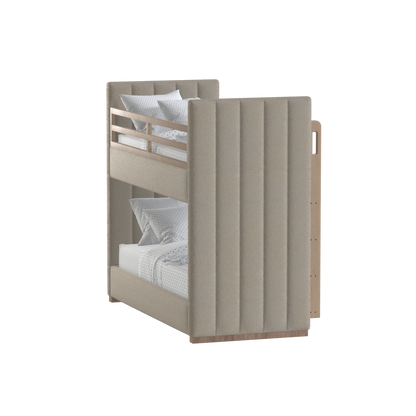 Paolo Bunk Bed with Soft Upholstery and Beechwood Accents