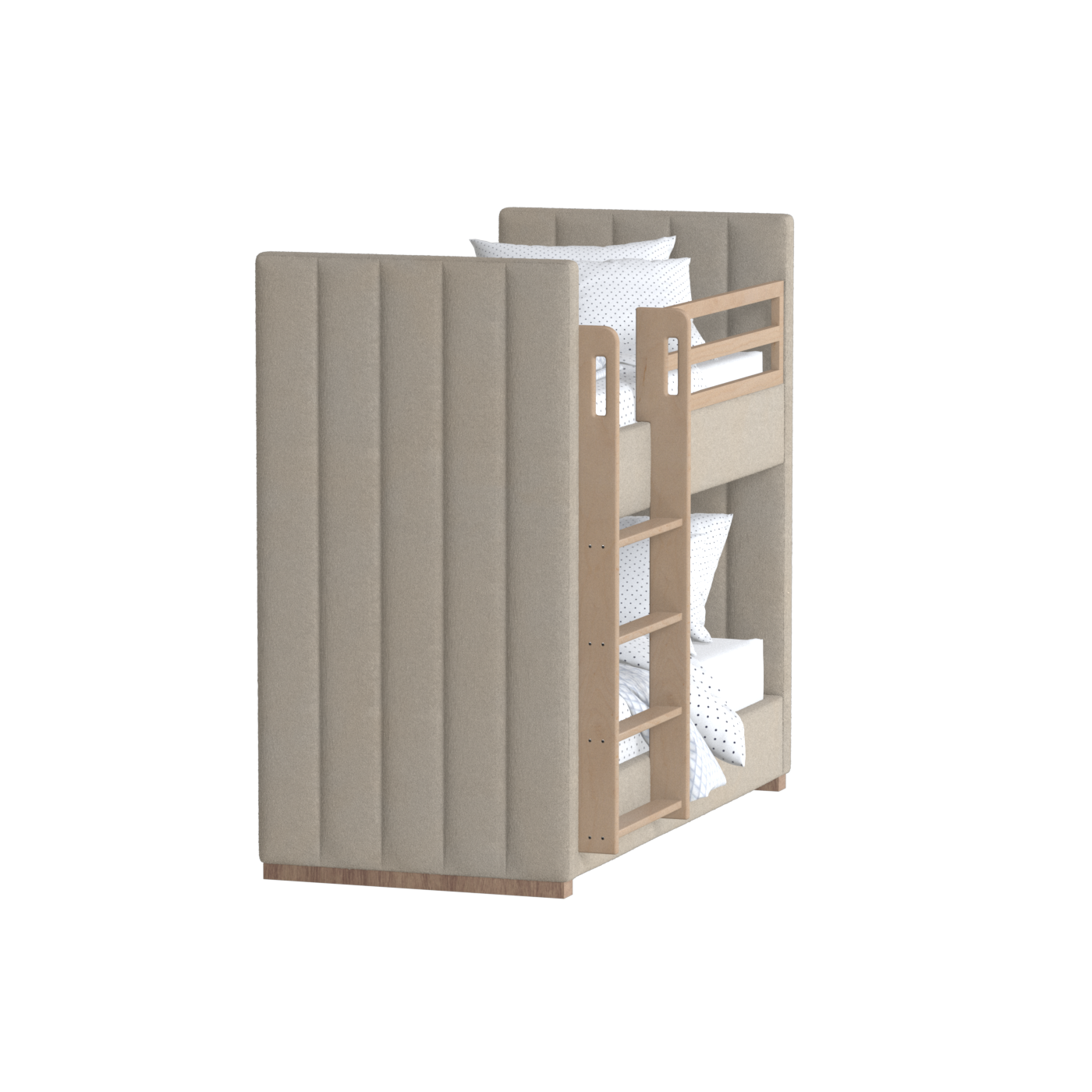 Paolo Bunk Bed with Soft Upholstery and Beechwood Accents