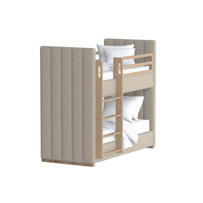 Paolo Bunk Bed with Soft Upholstery and Beechwood Accents