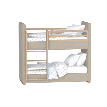 Paolo Bunk Bed with Soft Upholstery and Beechwood Accents