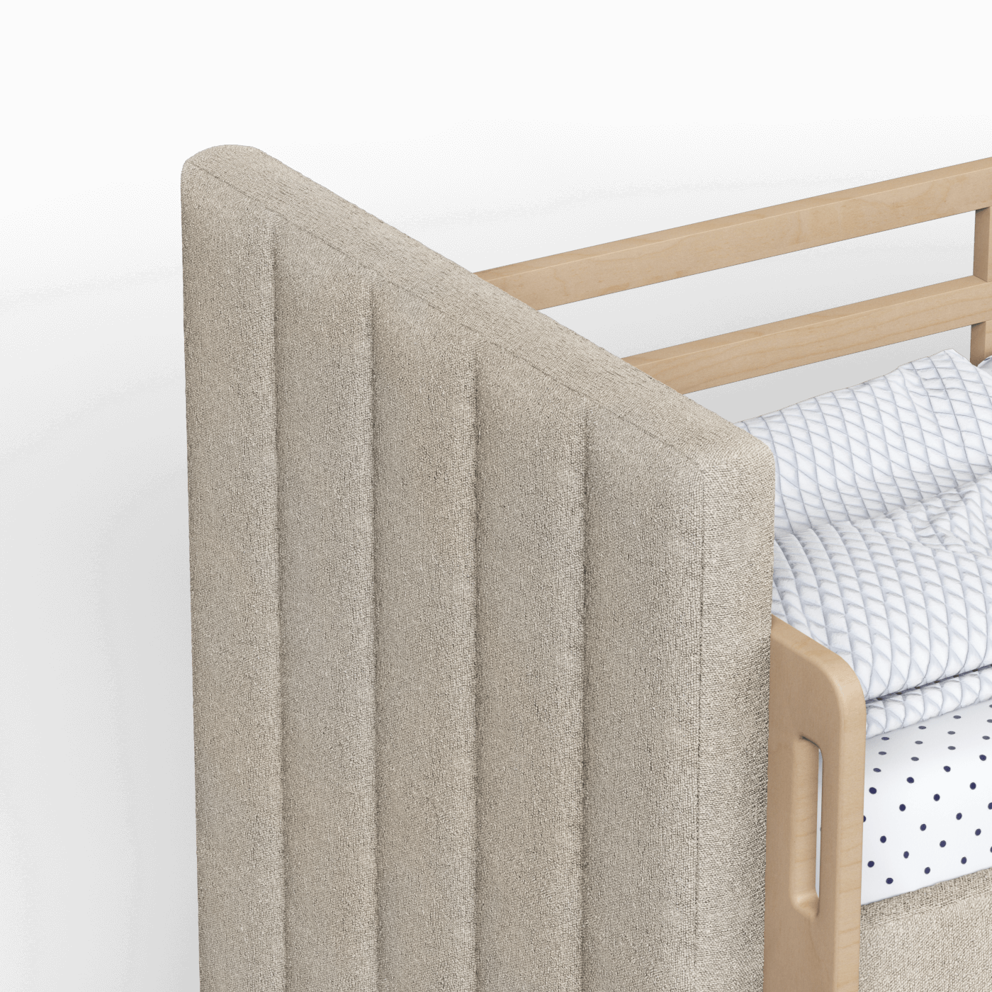Paolo Bunk Bed with Soft Upholstery and Beechwood Accents