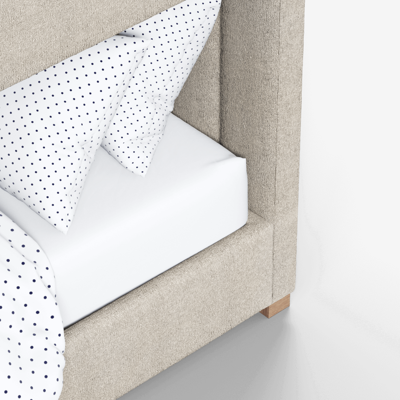 Paolo Bunk Bed with Soft Upholstery and Beechwood Accents