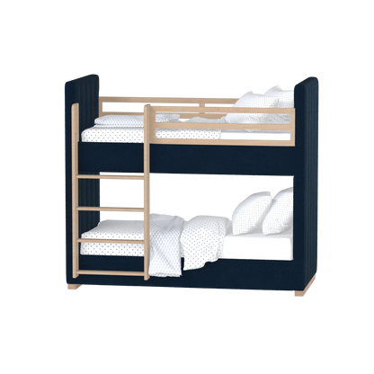 Paolo Bunk Bed with Soft Upholstery and Beechwood Accents