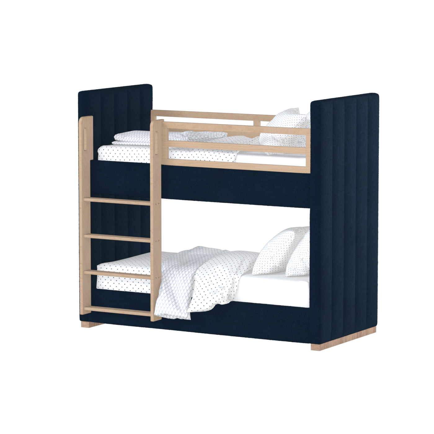 Paolo Bunk Bed with Soft Upholstery and Beechwood Accents