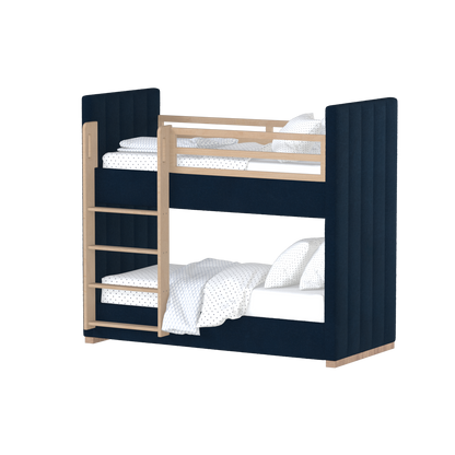 Paolo Bunk Bed with Soft Upholstery and Beechwood Accents