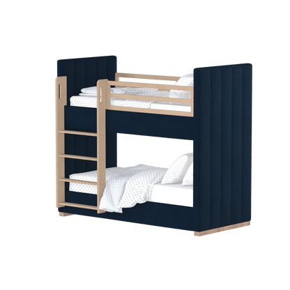 Paolo Bunk Bed with Soft Upholstery and Beechwood Accents