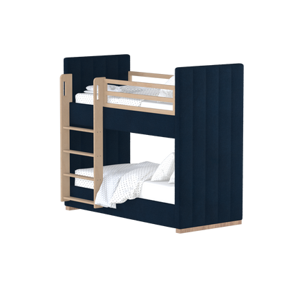 Paolo Bunk Bed with Soft Upholstery and Beechwood Accents