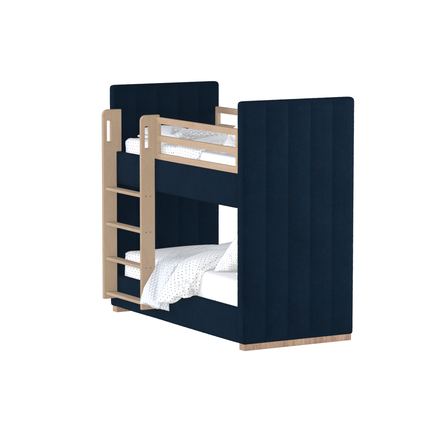 Paolo Bunk Bed with Soft Upholstery and Beechwood Accents
