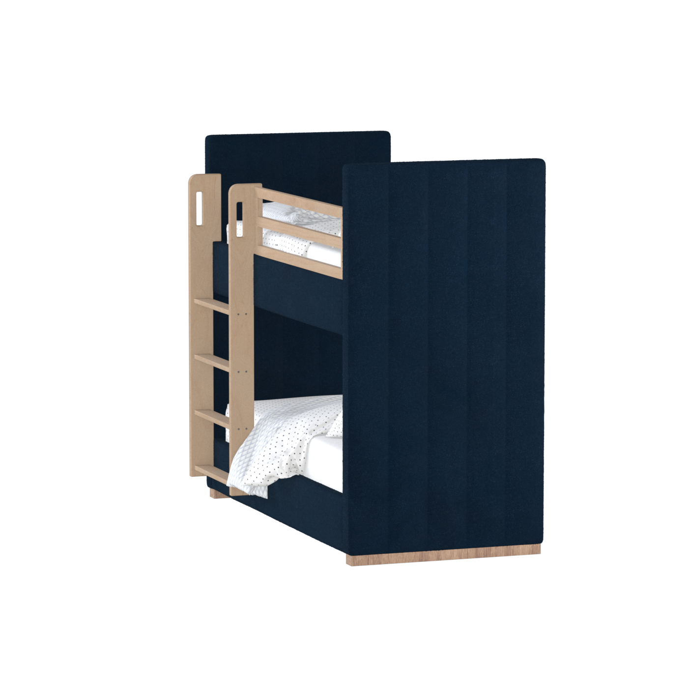 Paolo Bunk Bed with Soft Upholstery and Beechwood Accents
