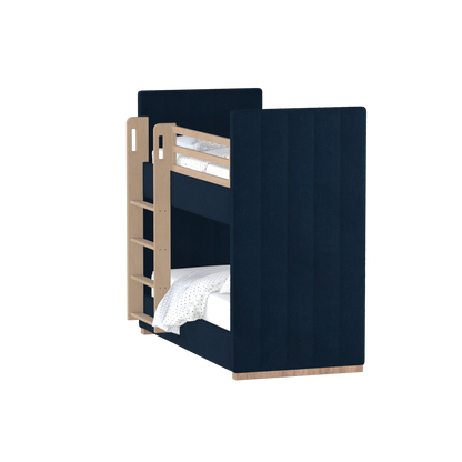 Paolo Bunk Bed with Soft Upholstery and Beechwood Accents