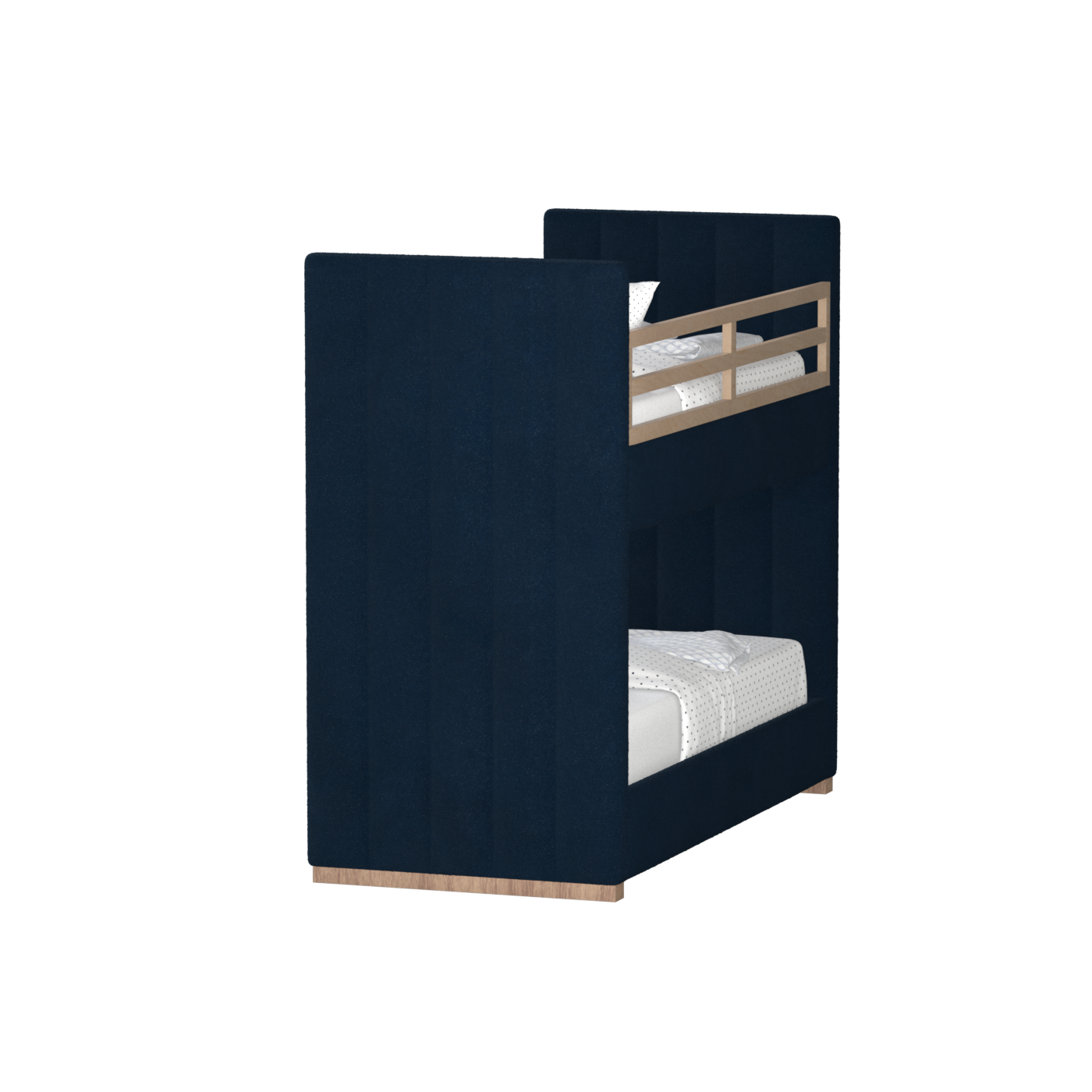 Paolo Bunk Bed with Soft Upholstery and Beechwood Accents