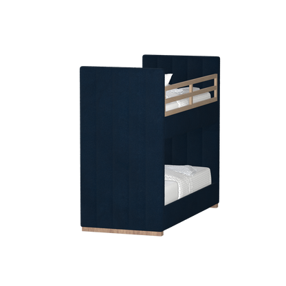 Paolo Bunk Bed with Soft Upholstery and Beechwood Accents