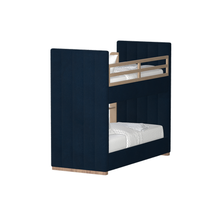 Paolo Bunk Bed with Soft Upholstery and Beechwood Accents