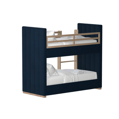 Paolo Bunk Bed with Soft Upholstery and Beechwood Accents