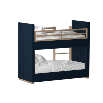 Paolo Bunk Bed with Soft Upholstery and Beechwood Accents