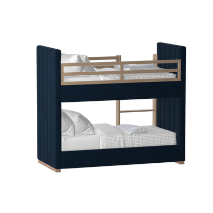 Paolo Bunk Bed with Soft Upholstery and Beechwood Accents