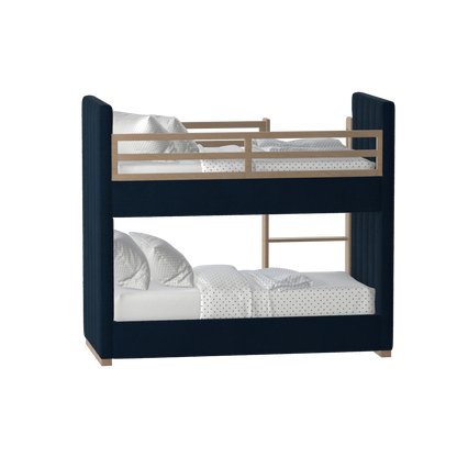 Paolo Bunk Bed with Soft Upholstery and Beechwood Accents