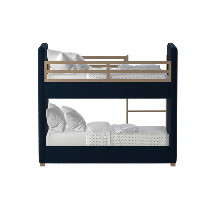 Paolo Bunk Bed with Soft Upholstery and Beechwood Accents
