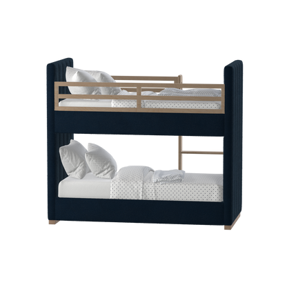 Paolo Bunk Bed with Soft Upholstery and Beechwood Accents