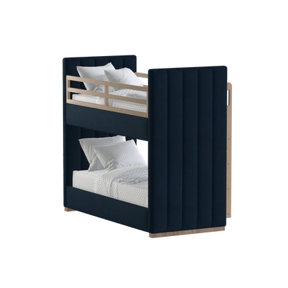 Paolo Bunk Bed with Soft Upholstery and Beechwood Accents