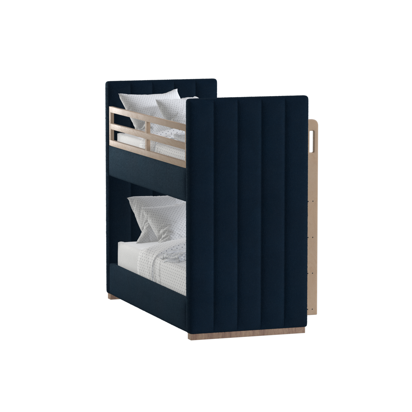 Paolo Bunk Bed with Soft Upholstery and Beechwood Accents