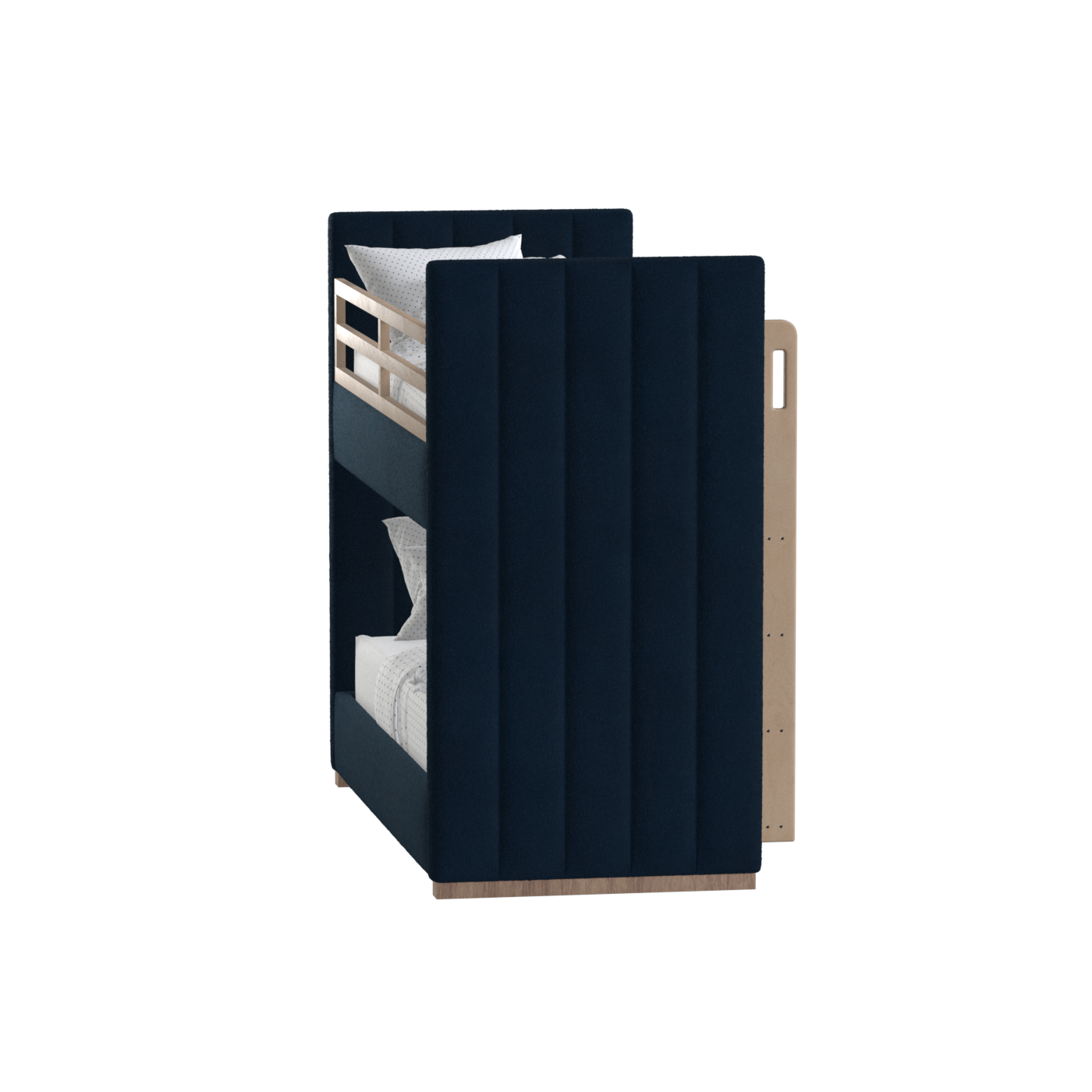 Paolo Bunk Bed with Soft Upholstery and Beechwood Accents