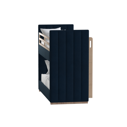 Paolo Bunk Bed with Soft Upholstery and Beechwood Accents
