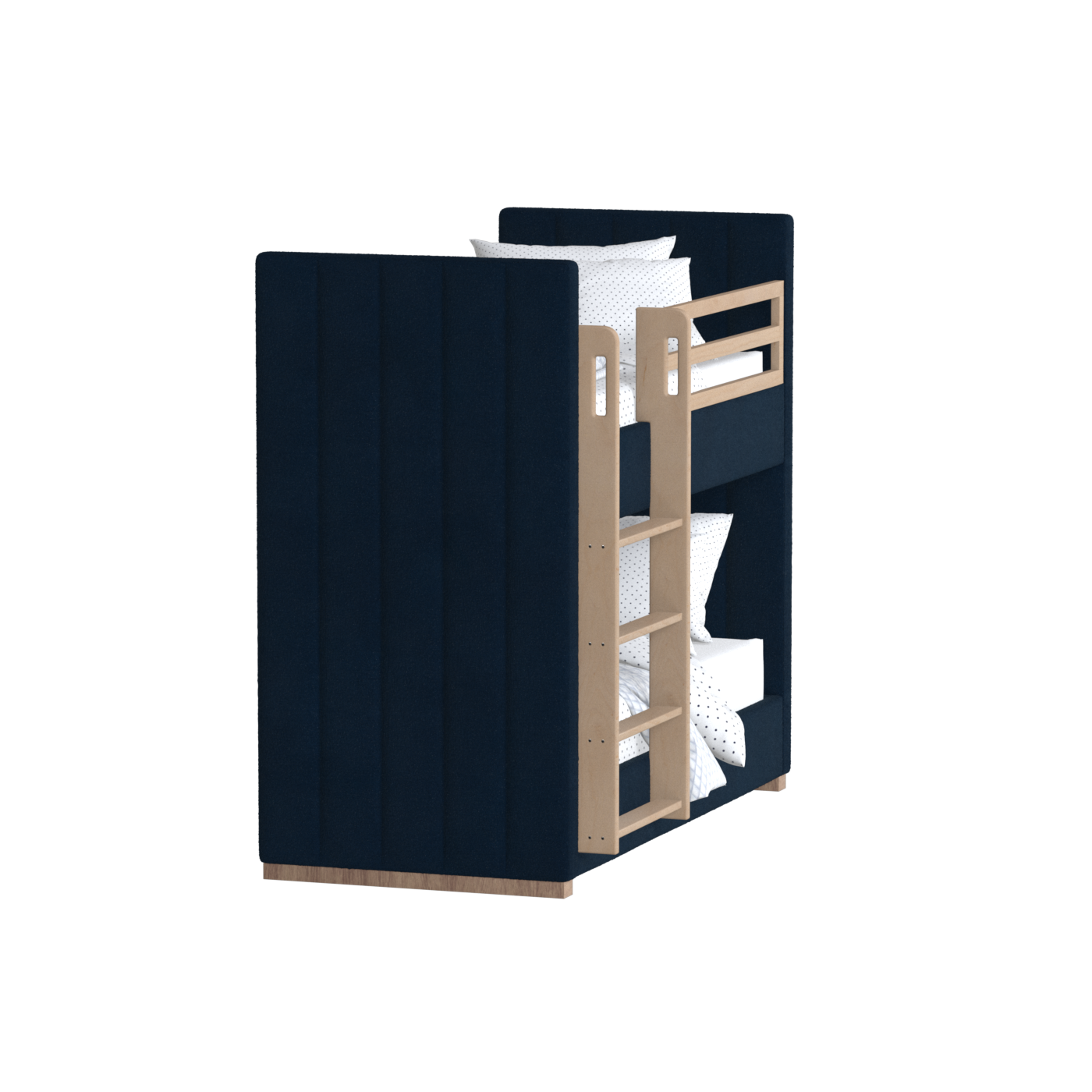 Paolo Bunk Bed with Soft Upholstery and Beechwood Accents