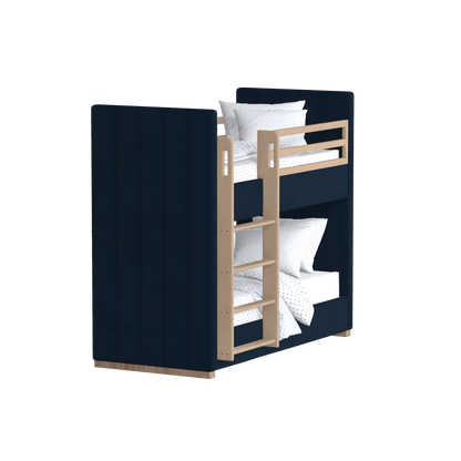 Paolo Bunk Bed with Soft Upholstery and Beechwood Accents