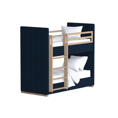 Paolo Bunk Bed with Soft Upholstery and Beechwood Accents