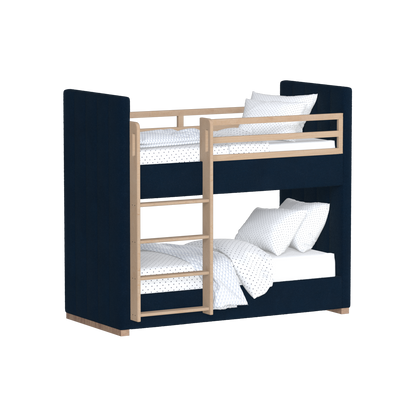 Paolo Bunk Bed with Soft Upholstery and Beechwood Accents