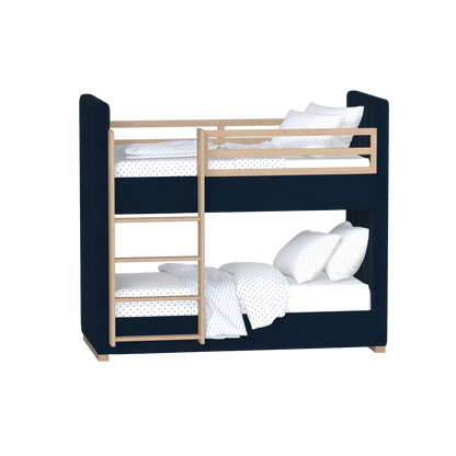 Paolo Bunk Bed with Soft Upholstery and Beechwood Accents