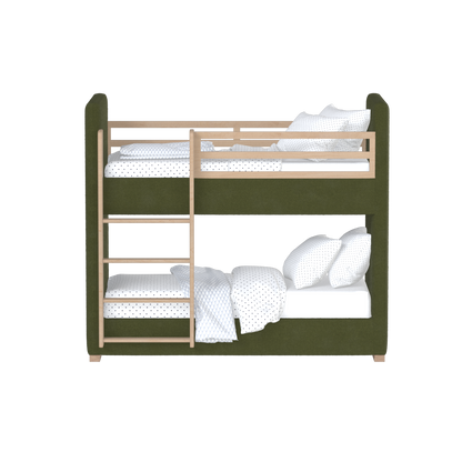 Paolo Bunk Bed with Soft Upholstery and Beechwood Accents
