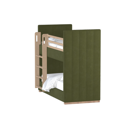 Paolo Bunk Bed with Soft Upholstery and Beechwood Accents