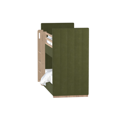 Paolo Bunk Bed with Soft Upholstery and Beechwood Accents