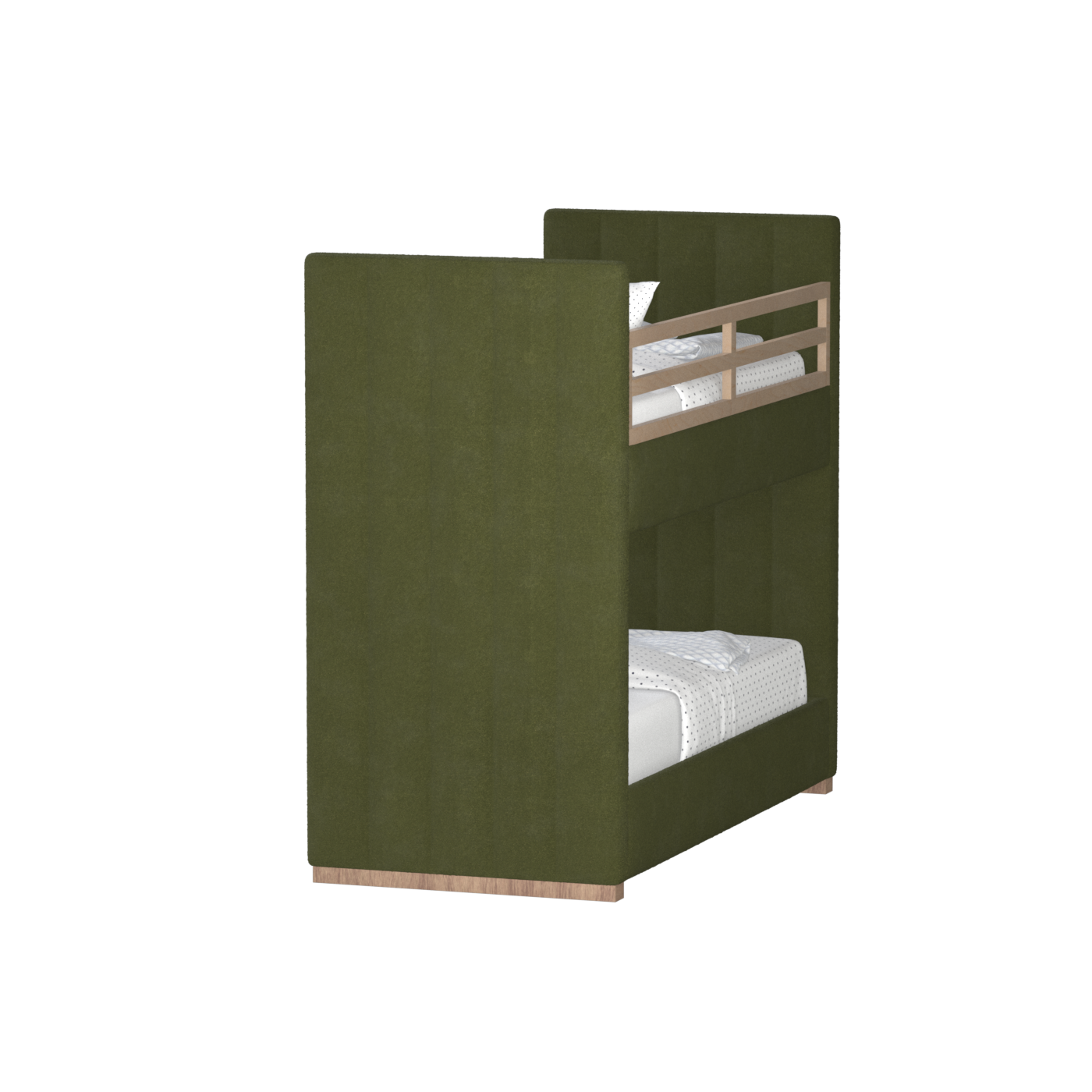 Paolo Bunk Bed with Soft Upholstery and Beechwood Accents