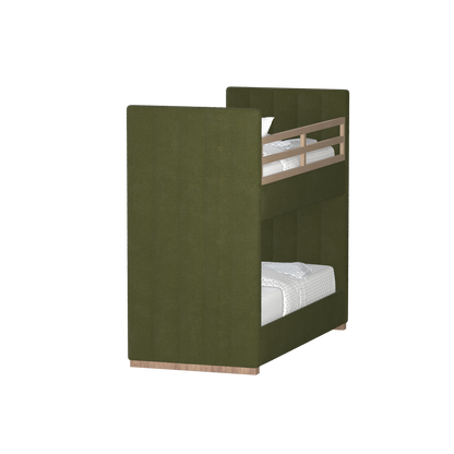 Paolo Bunk Bed with Soft Upholstery and Beechwood Accents
