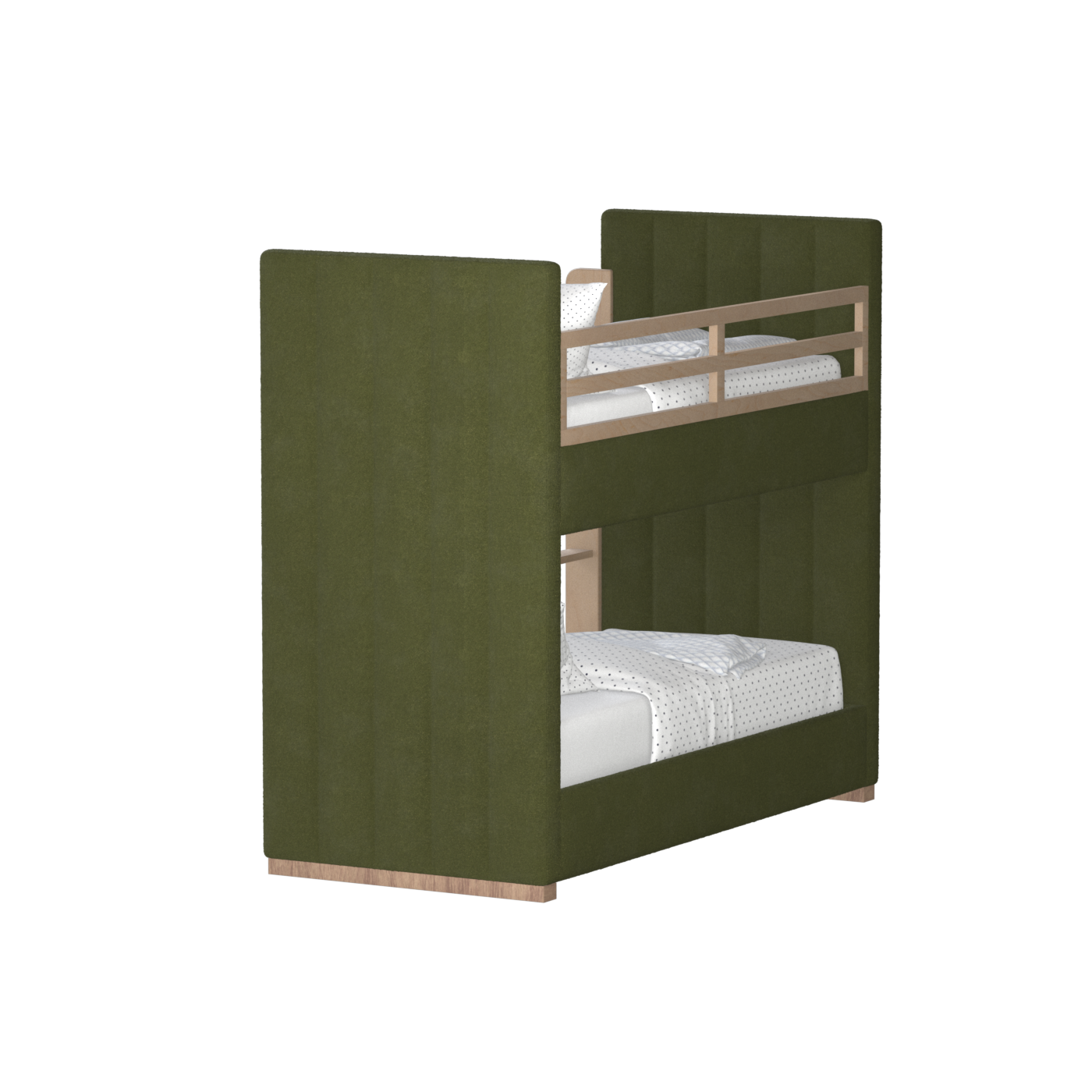 Paolo Bunk Bed with Soft Upholstery and Beechwood Accents