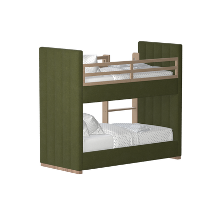 Paolo Bunk Bed with Soft Upholstery and Beechwood Accents