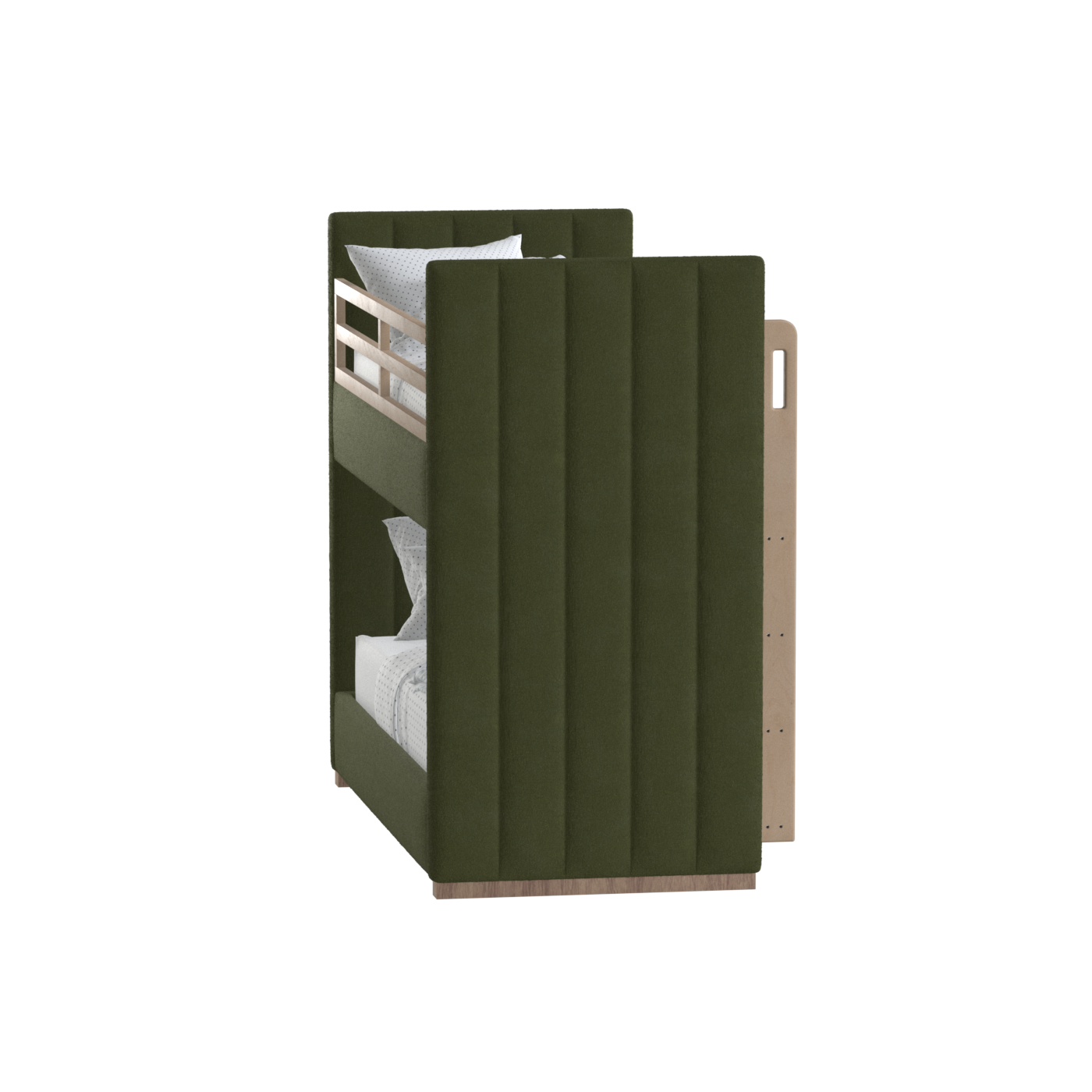 Paolo Bunk Bed with Soft Upholstery and Beechwood Accents