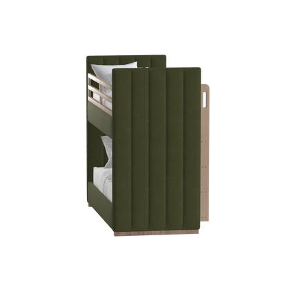 Paolo Bunk Bed with Soft Upholstery and Beechwood Accents