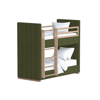 Paolo Bunk Bed with Soft Upholstery and Beechwood Accents