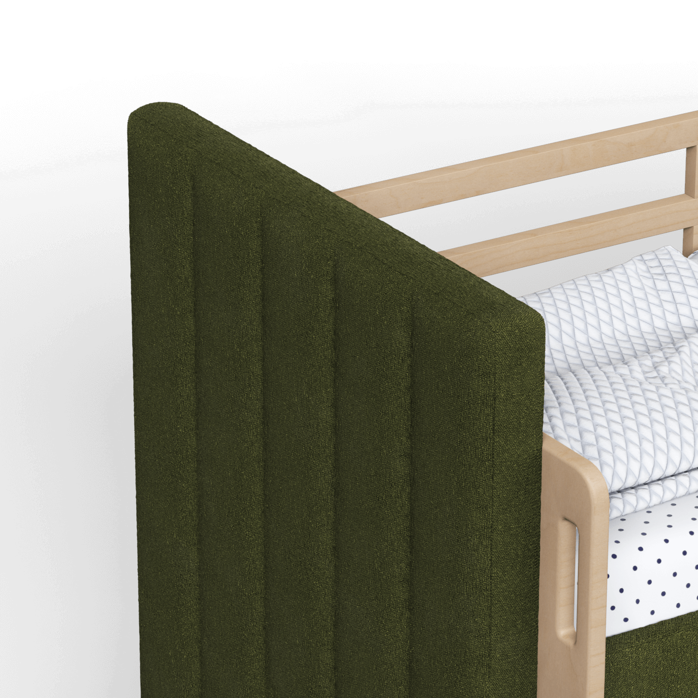 Paolo Bunk Bed with Soft Upholstery and Beechwood Accents