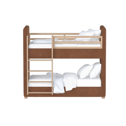 Paolo Bunk Bed with Soft Upholstery and Beechwood Accents