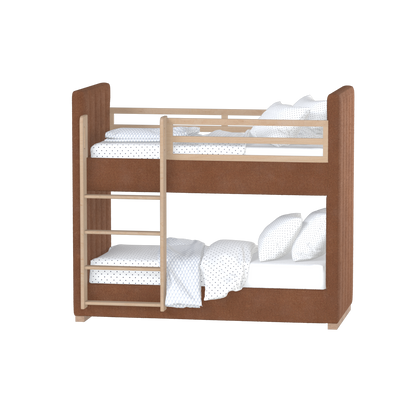 Paolo Bunk Bed with Soft Upholstery and Beechwood Accents