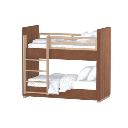 Paolo Bunk Bed with Soft Upholstery and Beechwood Accents
